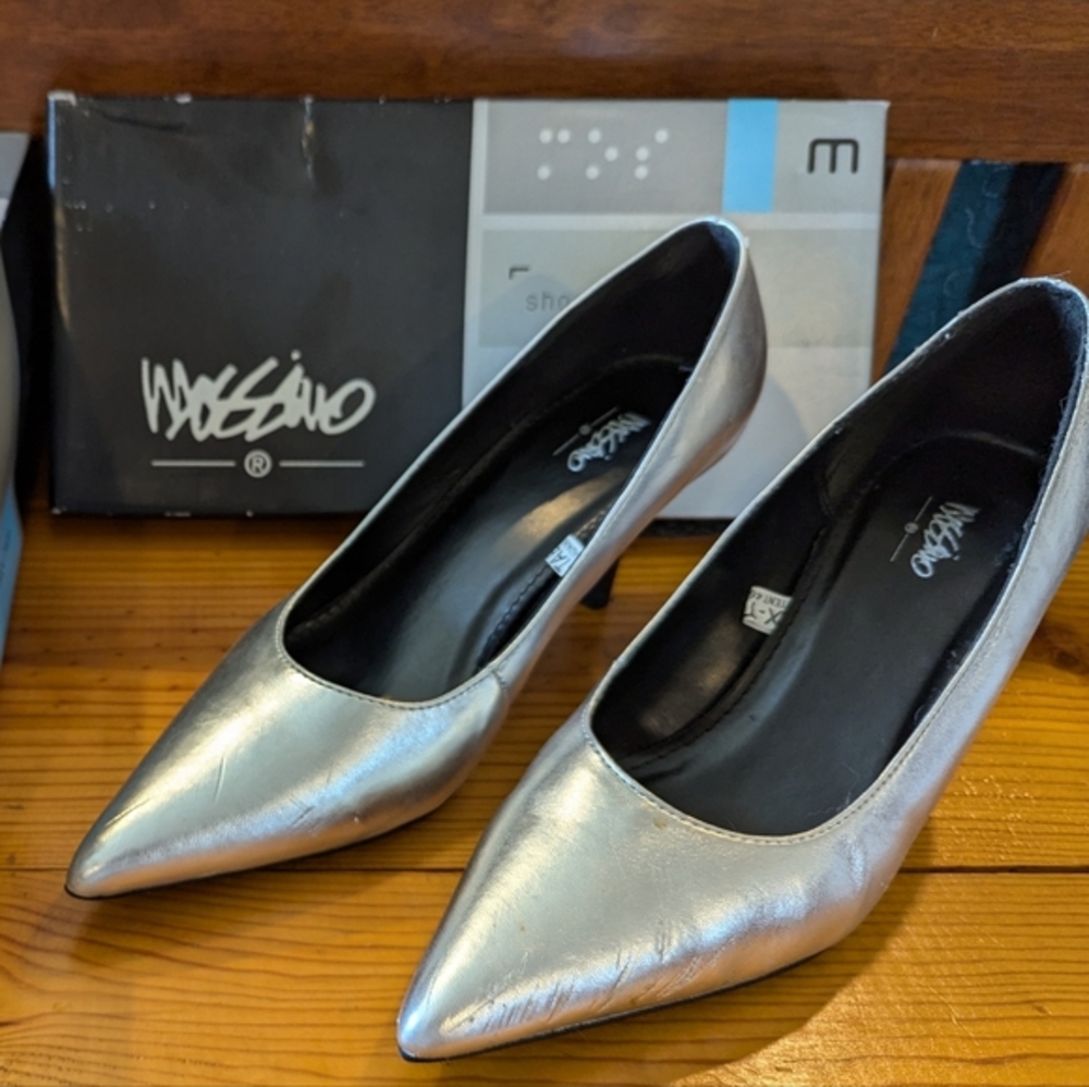 Mossimo Funky Silver Pointy Stilettos